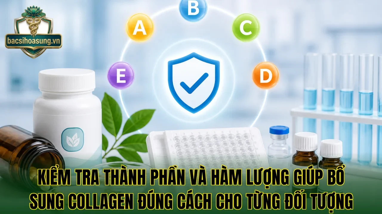 Kiểm tra thành phần và hàm lượng giúp bổ sung collagen đúng cách cho từng đối tượng